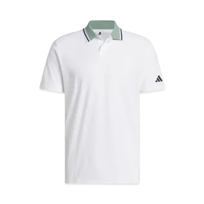 adidas Beyond the Course Twist Knit Two Button Short Sleeve Polo "White"