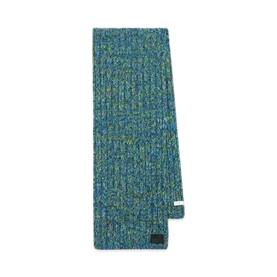 Paul Smith Melange Wool Knit Scarf "Blue"