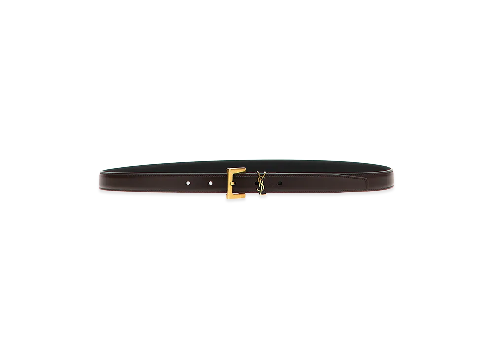 Saint Laurent Women's Cassandre Belt "Brown"
