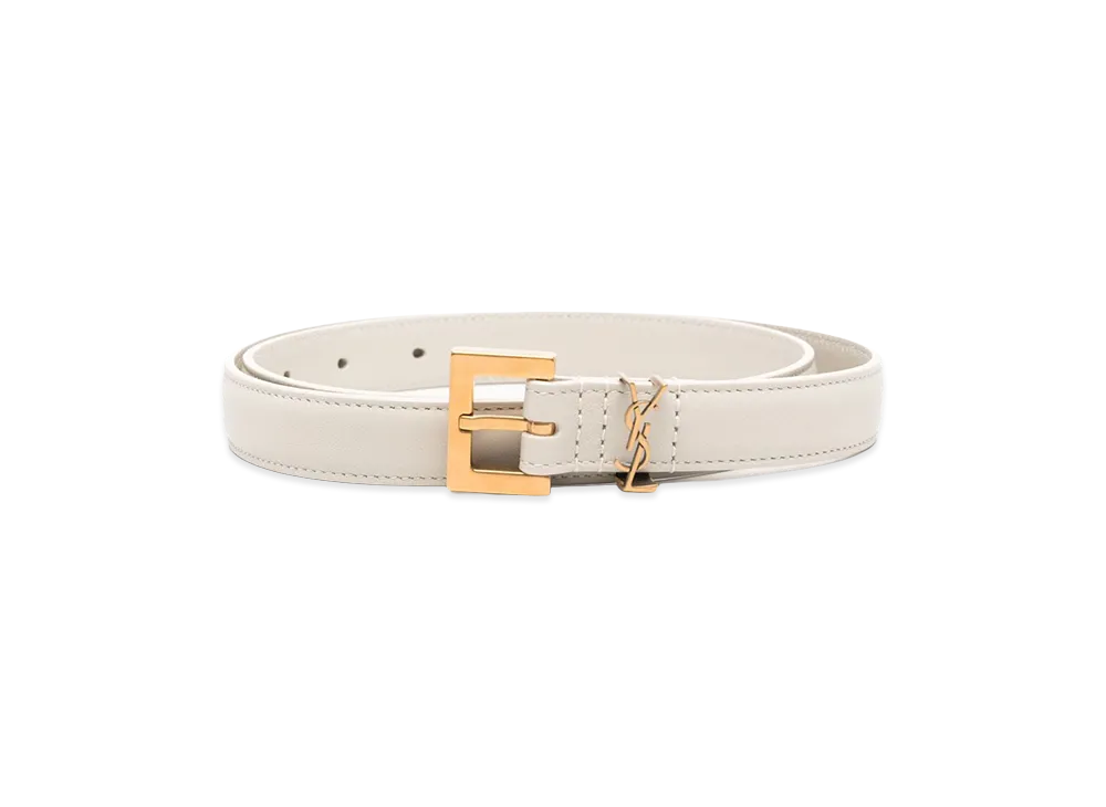 Saint Laurent Women's 'Cassandre' Belt "White"