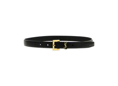 Saint Laurent Women's Cassandre Belt "Black"