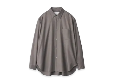 ssstein Extra Fine Wool Oversized Regular Collar Shirt "Greige"