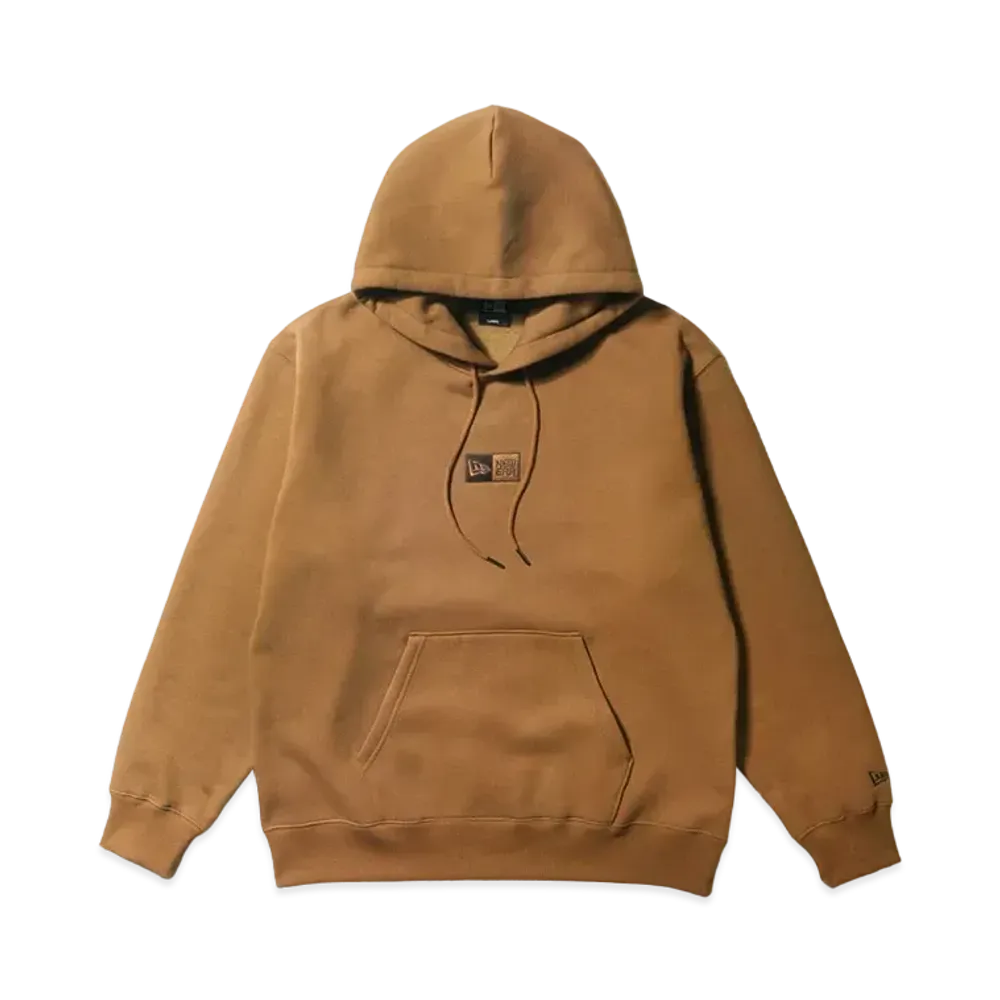 NEW ERA Fleece Lining Oversized Sweatshirt Pullover Hoodie Box Logo "Light Bronze"
