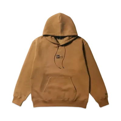 NEW ERA Fleece Lining Oversized Sweatshirt Pullover Hoodie Box Logo "Light Bronze"