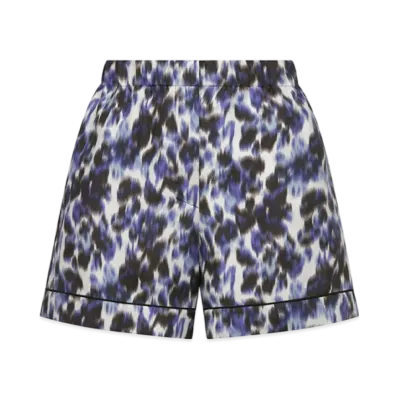 Dior Women's Shorts Wildior Silk Twill "Ivory/Deep Blue"