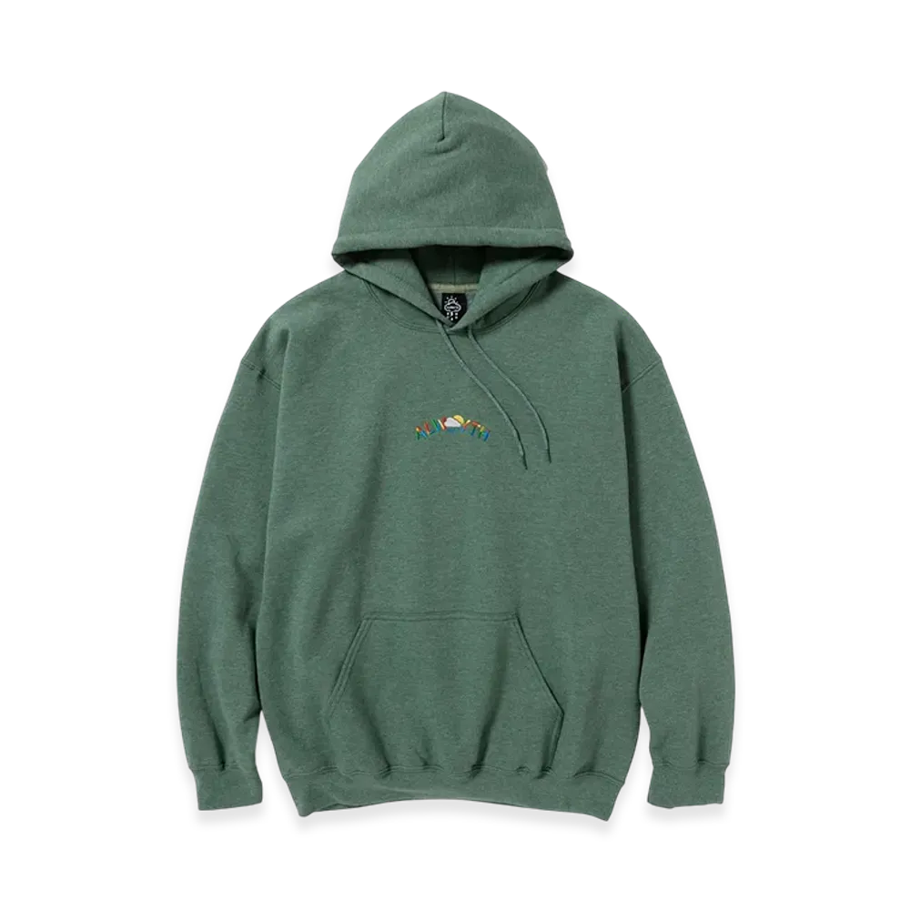 ALWAYTH Multi-colored embroidery Hoodie "Heather Green"