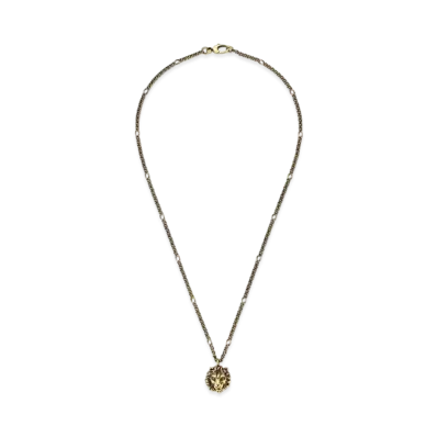 GUCCI Necklace With Lion Head Pendant "Gold"