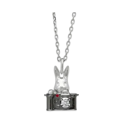 FR2 Dancing Stone Photographer Rabbit Necklace "Silver"