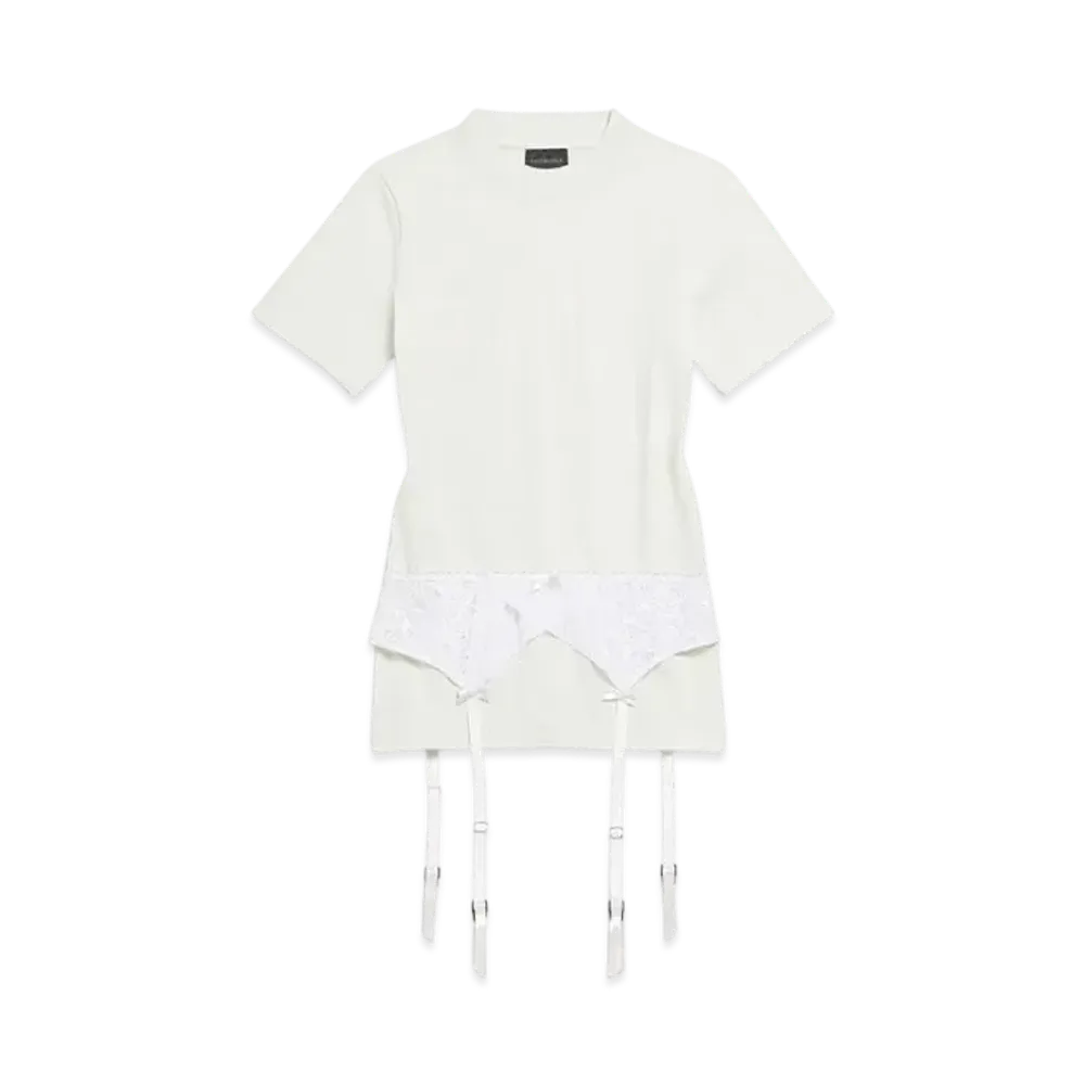 BALENCIAGA Women's Lingerie T-Shirt "Dirty Effect White"