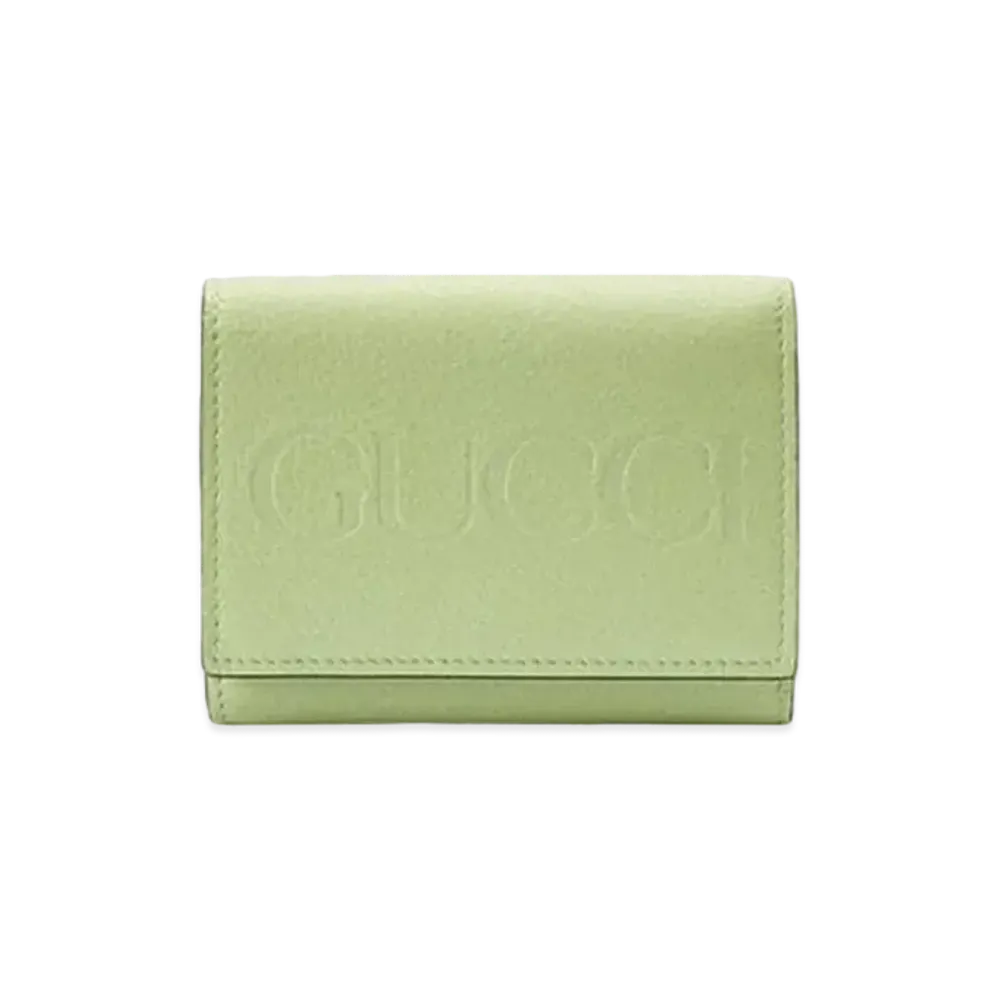 GUCCI Trifold Wallet With Gucci Logo Japan Exclusive "Light Green"