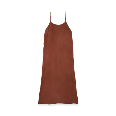 T.T Taiga Takahashi Women's Camisole Dress "Techi Tree Dyed Copper Mordant"