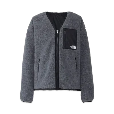 The North Face Reversible Extreme Pile Cardigan "Mixed Charcoal GrayxBlack"
