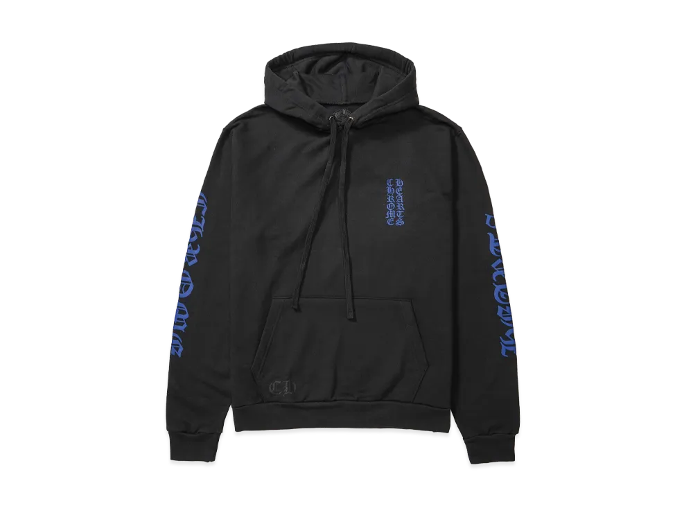 Chrome Hearts Vertical Logo Pullover Hoodie "Black/Blue"
