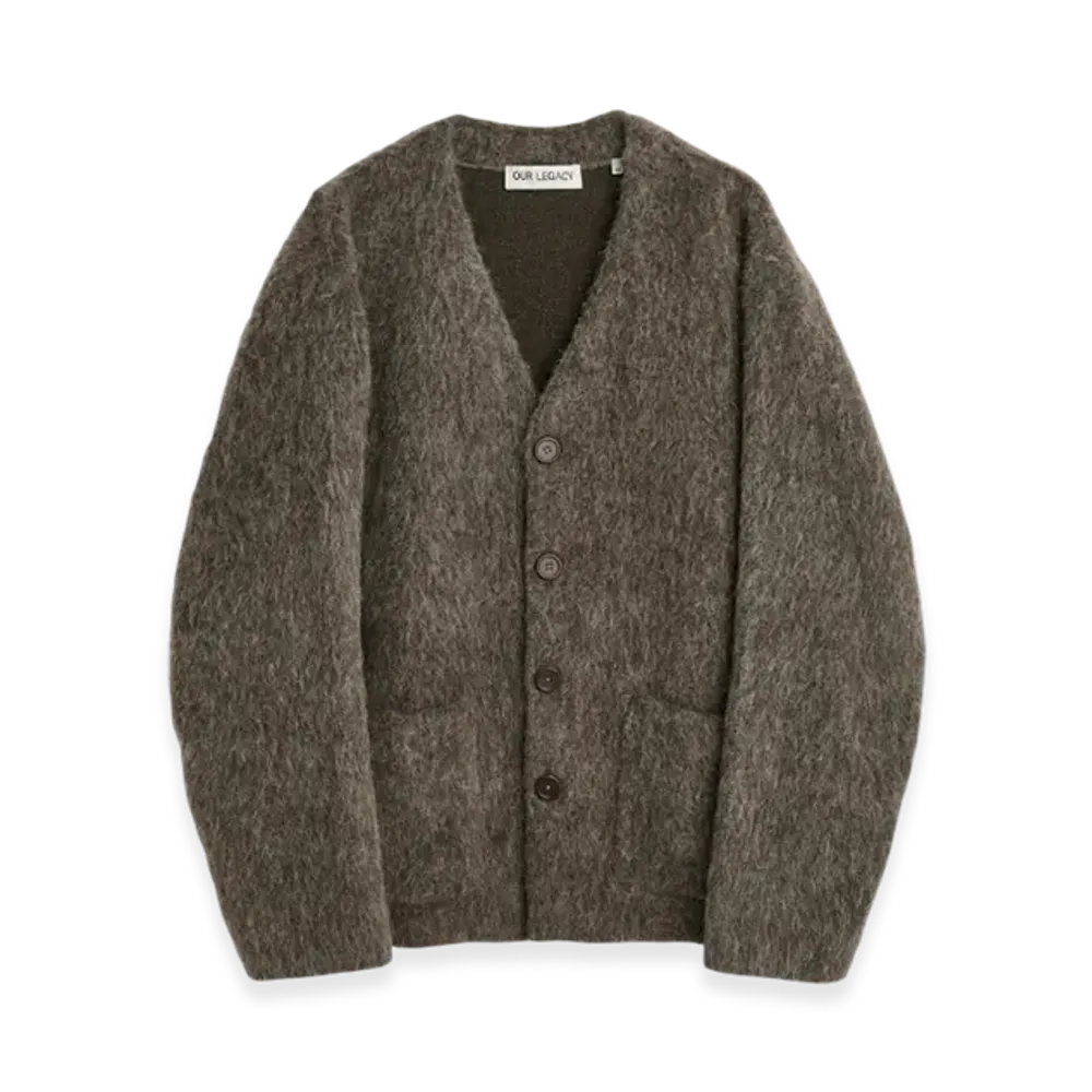 OUR LEGACY Cardigan Mohair "Mole Grey"