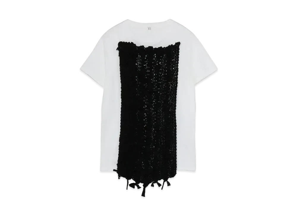 Yohji Yamamoto Y's COTTON PLAIN STITCH SHORT SLEEVE WITH KNIT "White"