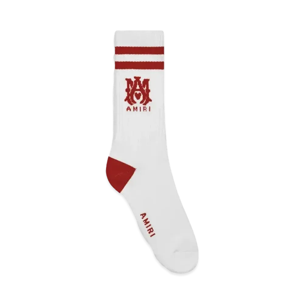 AMIRI MA Stripe Socks "White Dried Tomato"
