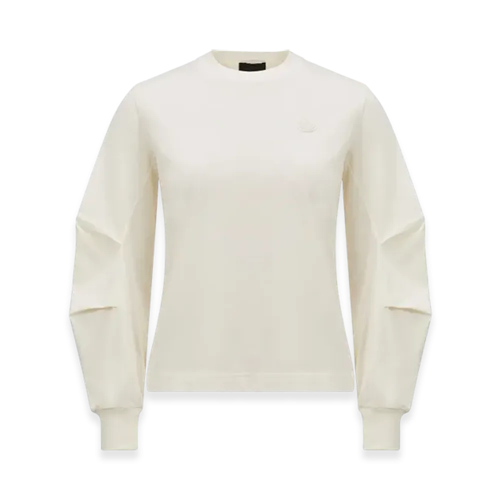 MONCLER Cotton Pleated Sleeve T-Shirt "White"