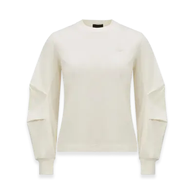 MONCLER Cotton Pleated Sleeve T-Shirt "White"