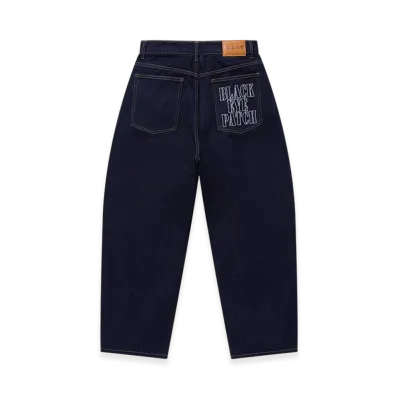 BlackEyePatch Stencil Logo Washed Extra Baggy Jeans "Indigo"