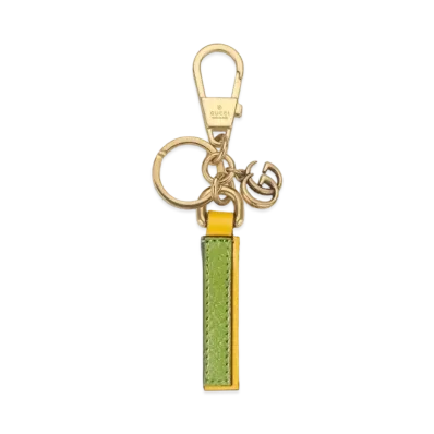 GUCCI Letter I Keychain Leather "Green/Yellow"