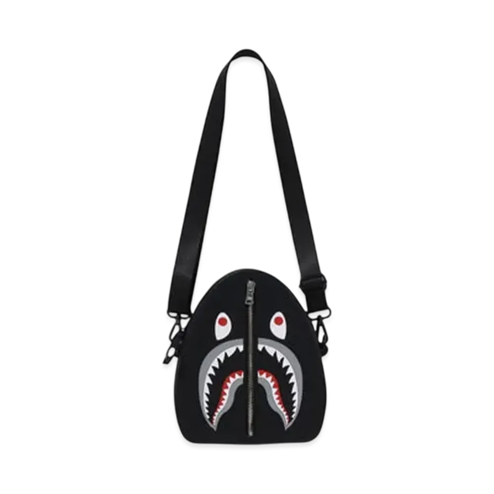 A BATHING APE Shark Silicon Shoulder Bag "Black"
