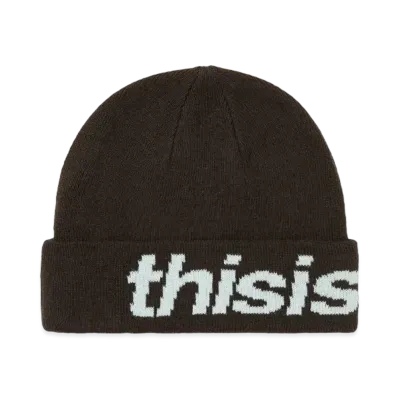 thisisneverthat HSP-Logo Big Cuff Beanie "Mocha"
