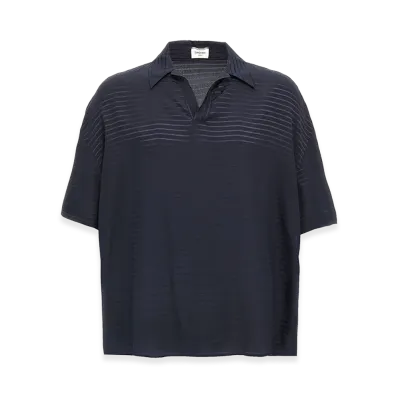 Saint Laurent Silk Polo Shirt "Blue"