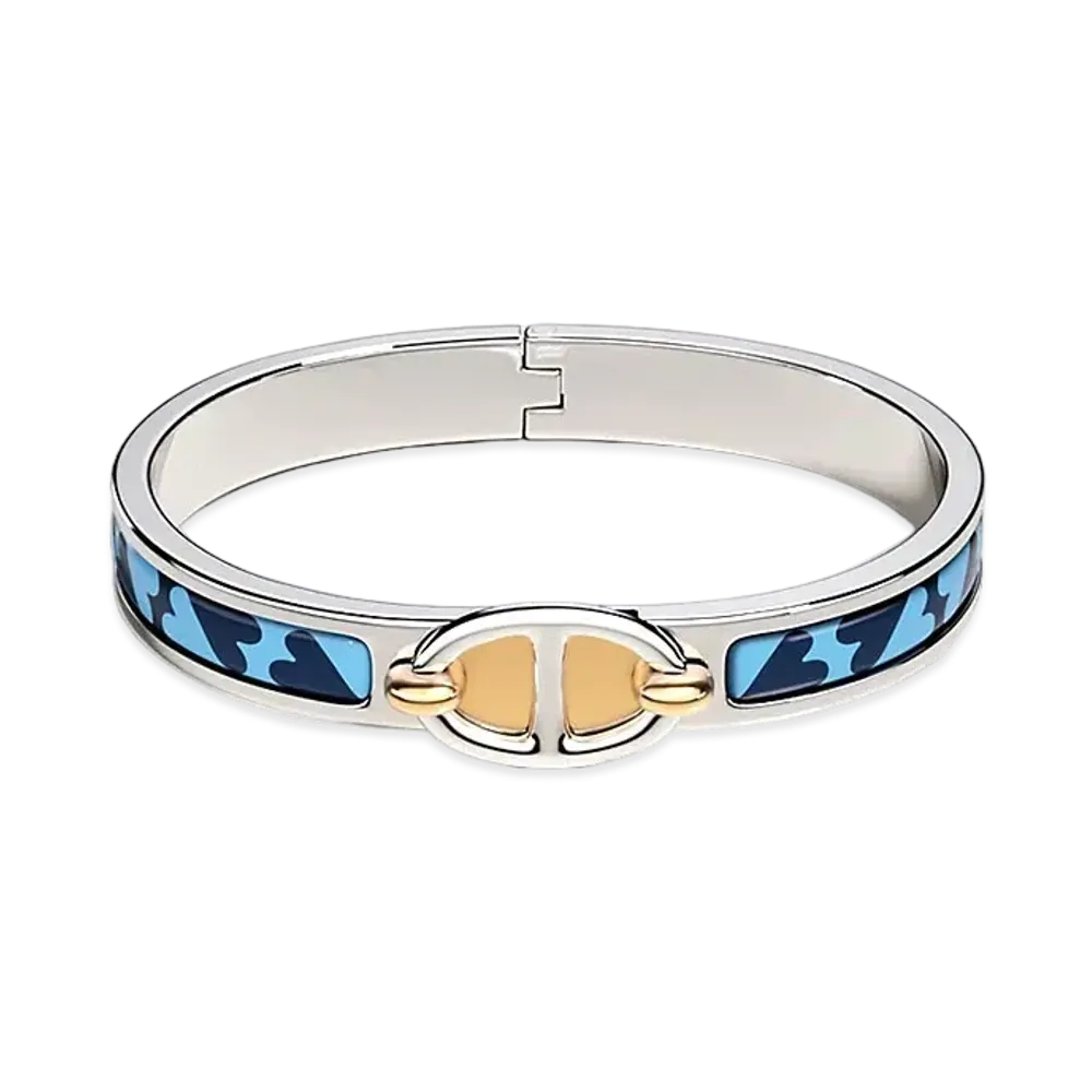 Hermes Mini Clic Chaine D'ancre Maillon Bracelet "Ecume/Palladium"
