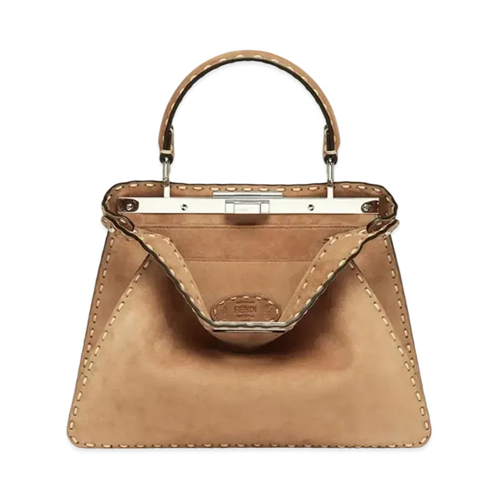 FENDI Peekaboo ISeeU Medium Brown Suede Selleria Bag "Brown"