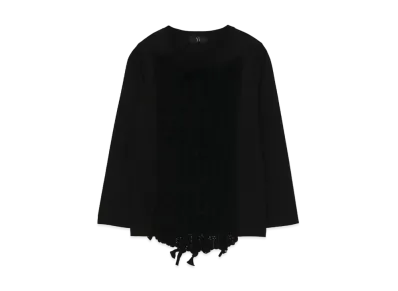 Yohji Yamamoto Y's COTTON PLAIN STITCH LS T WITH KNIT "Black"