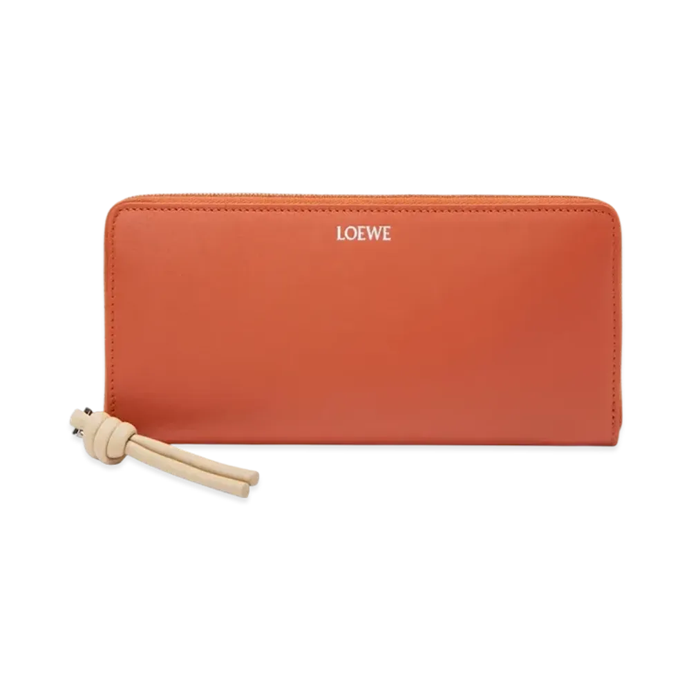 LOEWE Knot Zip Around Wallet "Maple/Papercraft"