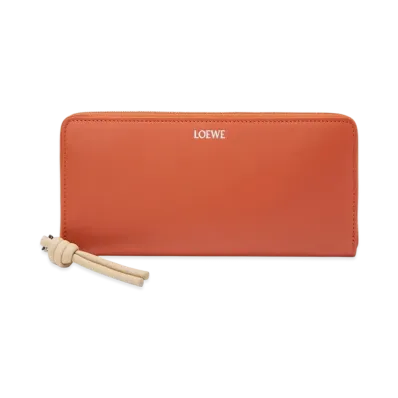 LOEWE Knot Zip Around Wallet "Maple/Papercraft"