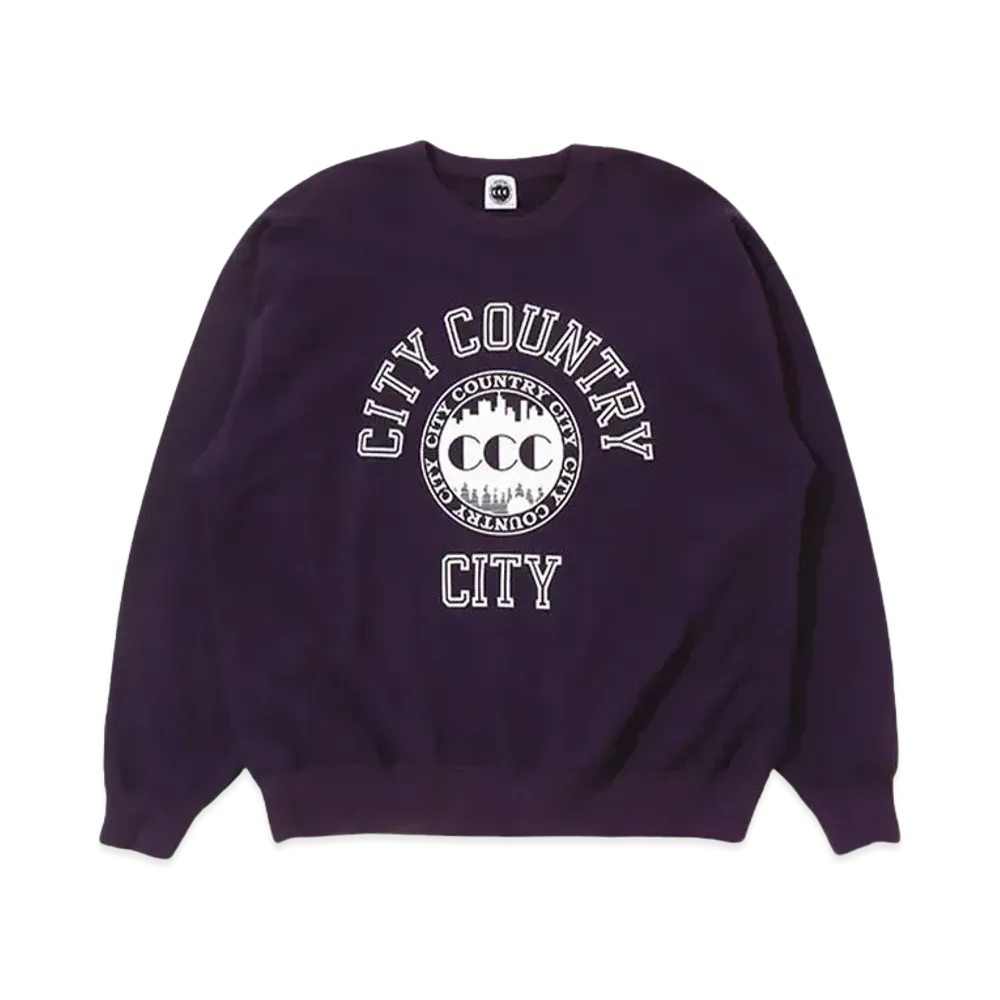 CITY COUNTRY CITY COTTON SWEAT SHIRT_COLLEGE LOGO "PURPLE"