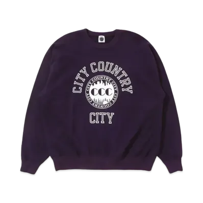 CITY COUNTRY CITY COTTON SWEAT SHIRT_COLLEGE LOGO "PURPLE"