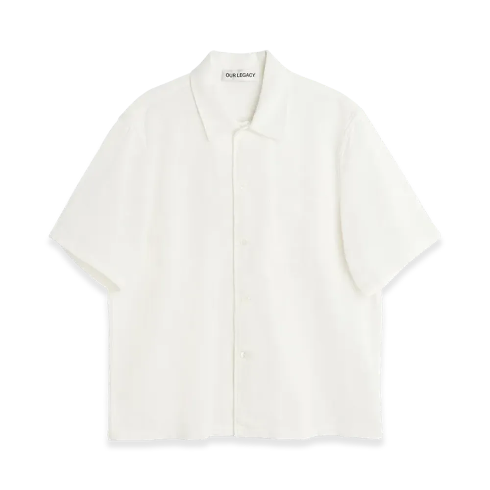 OUR LEGACY Box Shirt Shortsleeve "White Crochet Weave"