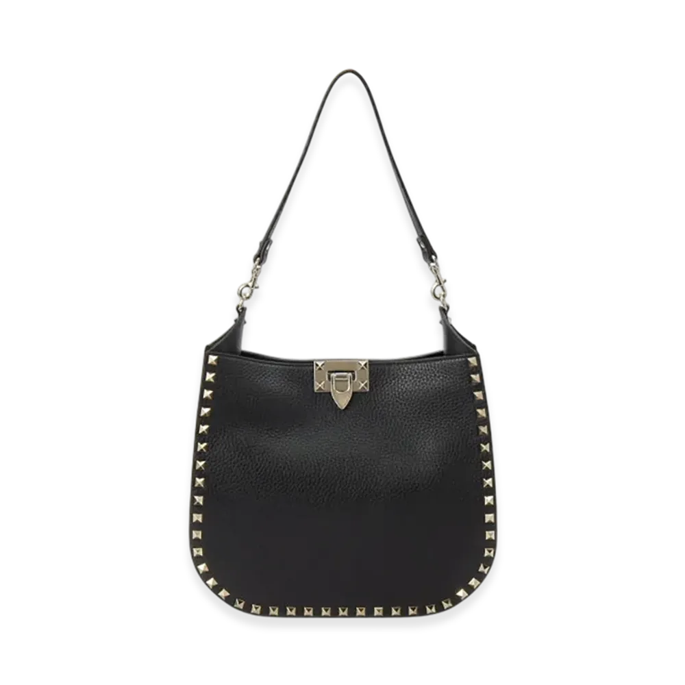 Valentino Rockstud Hobo Bag "Black"