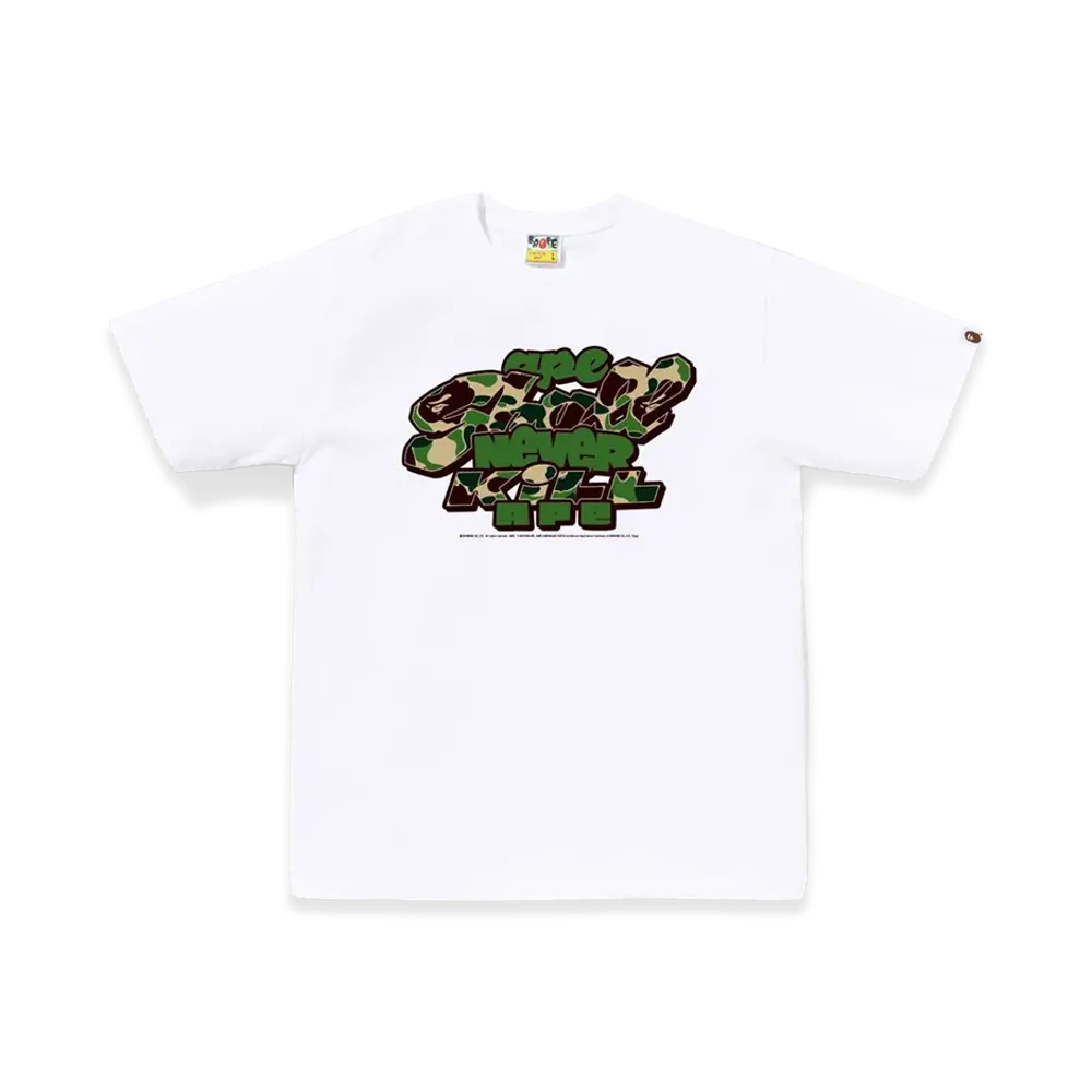 A BATHING APE ABC Camo Toon Asnka Tee "White/Green"
