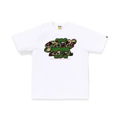 A BATHING APE ABC Camo Toon Asnka Tee "White/Green"