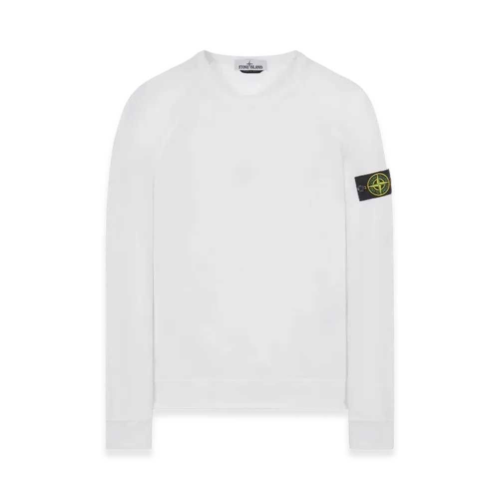 Stone Island 66360 Garment Dyed Malfile Fleece Crewneck Sweatshirt - 22SS "White"