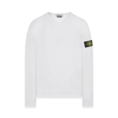 Stone Island 66360 Garment Dyed Malfile Fleece Crewneck Sweatshirt - 22SS "White"