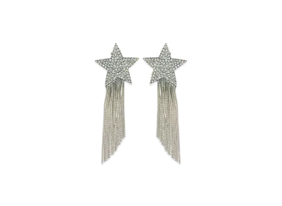 Saint Laurent Women's Star & Love Earrings "Silver"