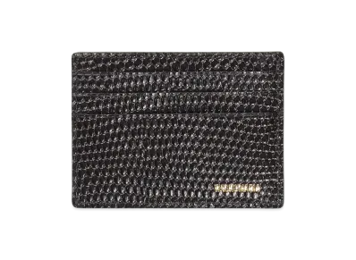WACKO MARIA x Dormeuil Lizard Embossed Leather Card Case "Black"