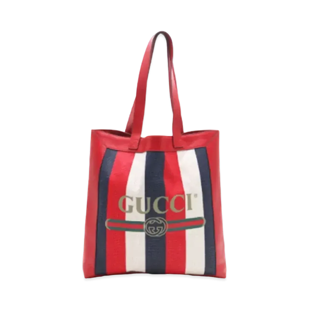 GUCCI Printed Medium Tote Bag "Red"