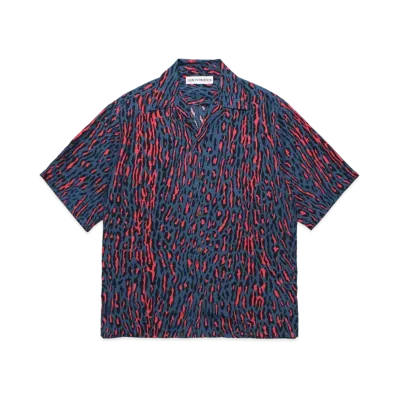 WACKO MARIA Leopard Hawaiian Shirt "Blue"