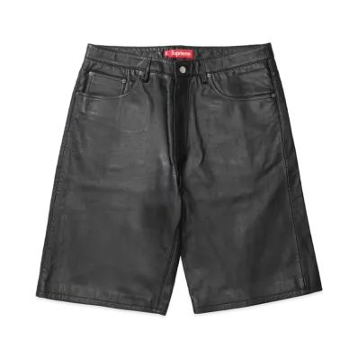 Supreme Baggy Leather Short "Black" (25SS)