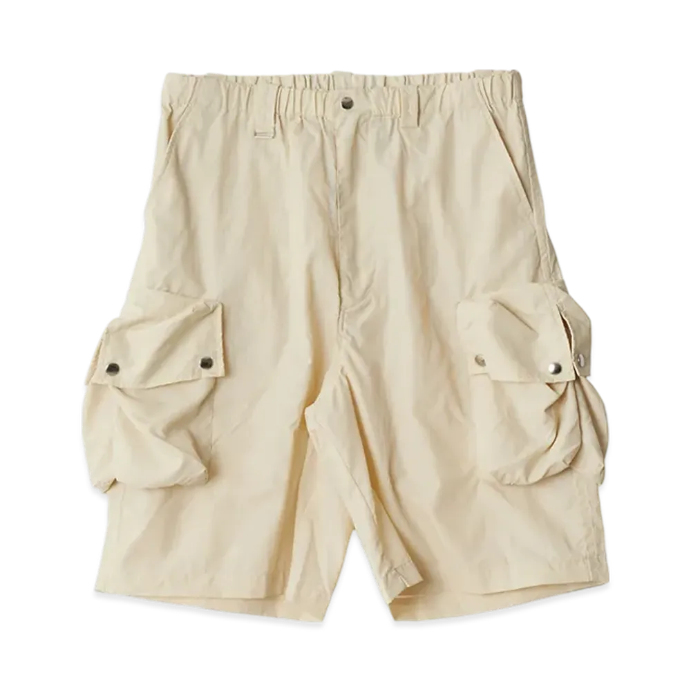 YOKE Light Nylon Taslan Multi Pockets Utility Shorts "Ecru"