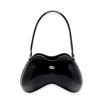 Diesel Double-D Shoulder Double-D-Rigid Shoulder Bag In Degrade Glossy Pu "Black"