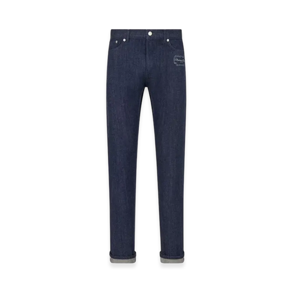Dior Slim-Fit Christian Dior Couture Jeans Raw Cotton Twill "Blue"