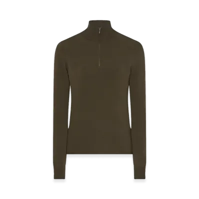 The Row Women's Lalea Stretch Jersey Tops "Sepia Khaki"