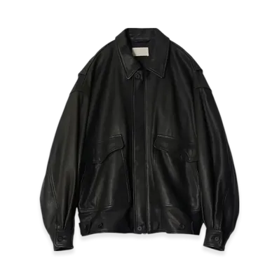 YOKE Cow Leather Flight Jacket "Black"